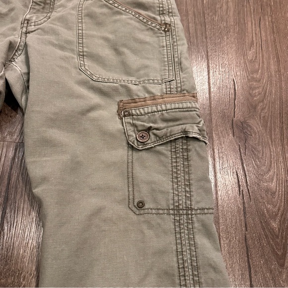 Abercrombie & Fitch Vintage Y2K Green Khaki Low Rise Cargo Boot Cut Pants Size 8 - Picture 3 of 14